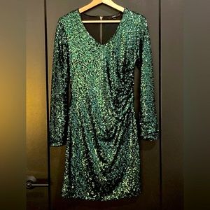 Modcloth Vero Moda sz S sequined holiday dress in deep emerald